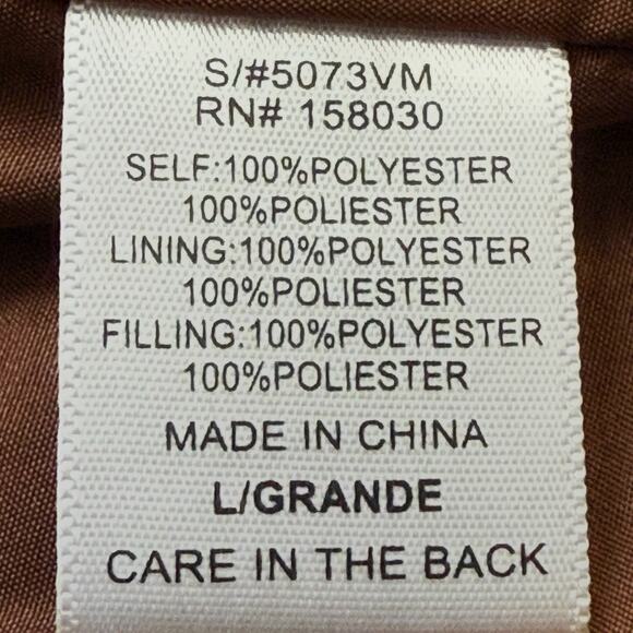 Love Tree Cropped Puffer Vest Sz L Womens Brown Pockets Minimalist On Trend Fun - Picture 7 of 8